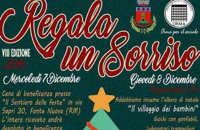 Fonte Nuova, torna “Regala un sorriso”: evento benefico di Orma