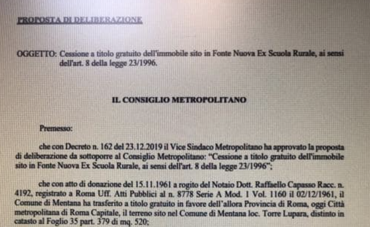 Centro anziani di Tor Lupara, l’immobile va al Comune: bonifica più vicina