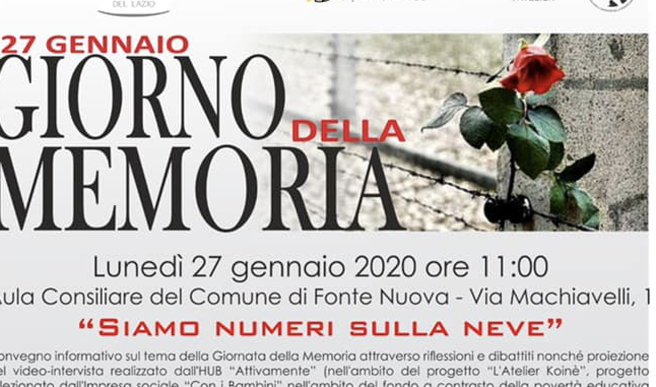 Fonte Nuova, incontri e dibattiti per la Giornata della Memoria