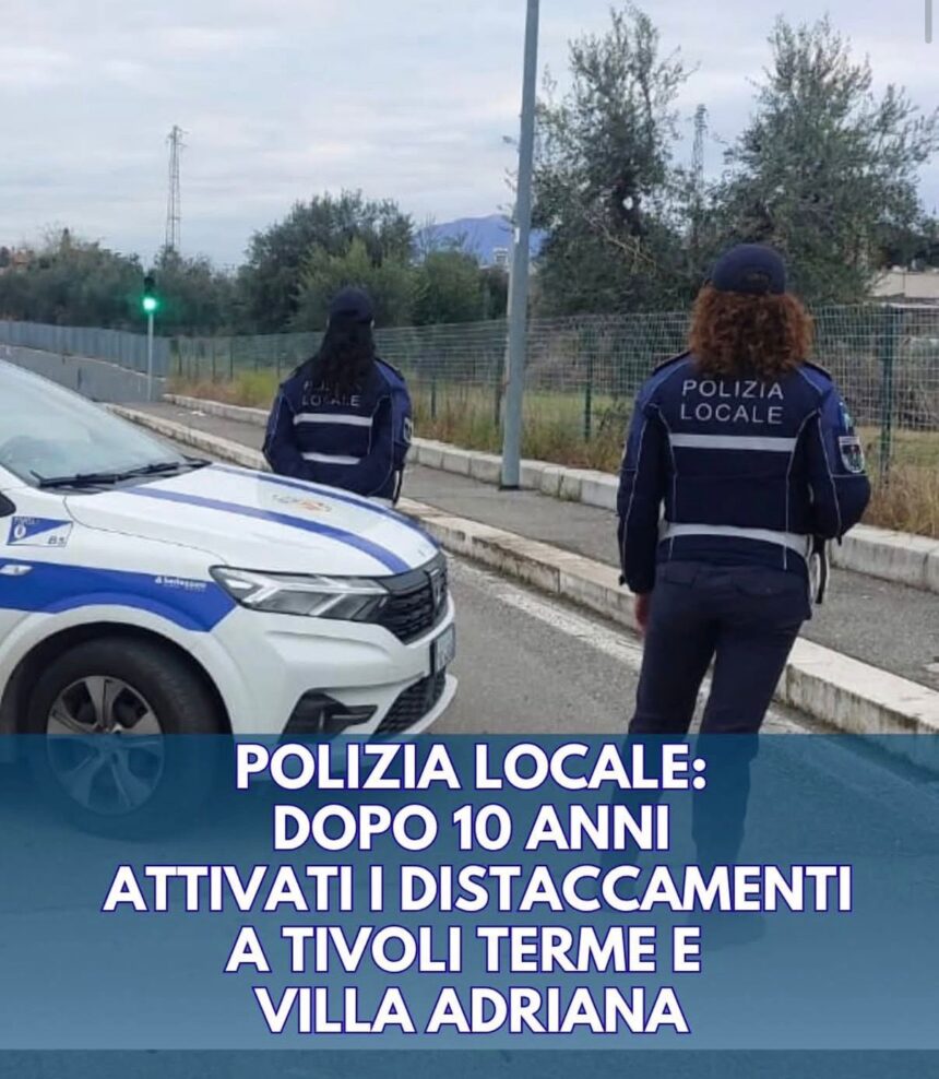 Polizia Locale - dal comunicato del sindaco di Tivoli Marco Innocenzi